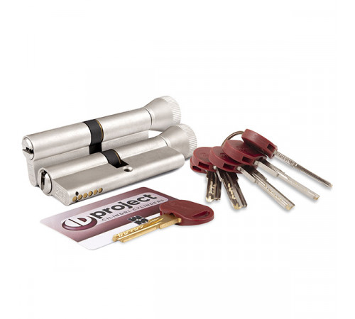 Цилиндровый механизм Mottura (Моттура) с вертушкой DPC1F5151 S3 (102 мм/46+10+46) САТИН.НИКЕЛЬ. 5+1 кл.