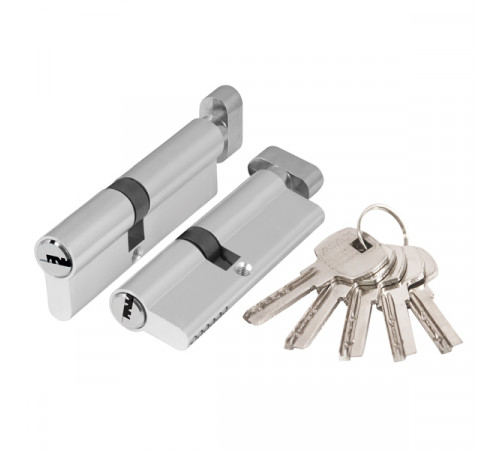 Цилиндровый механизм Ajax (Аякс) с вертушкой AX202/80 mm (40+10+30) CP хром 5 кл.