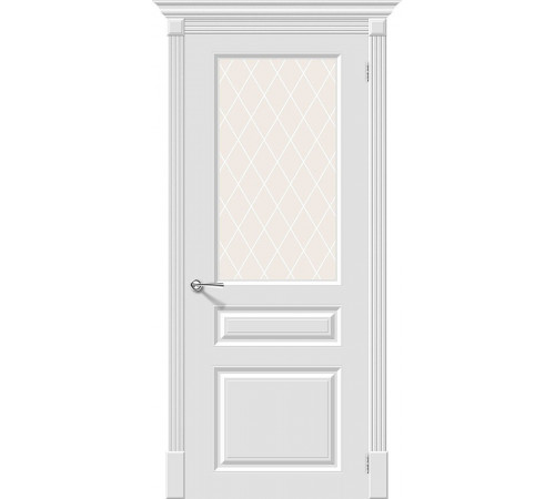 Межкомнатная дверь Скинни-15.1 Whitey White Сrystal