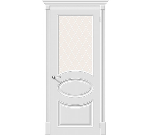 Межкомнатная дверь Скинни-21 Whitey White Сrystal